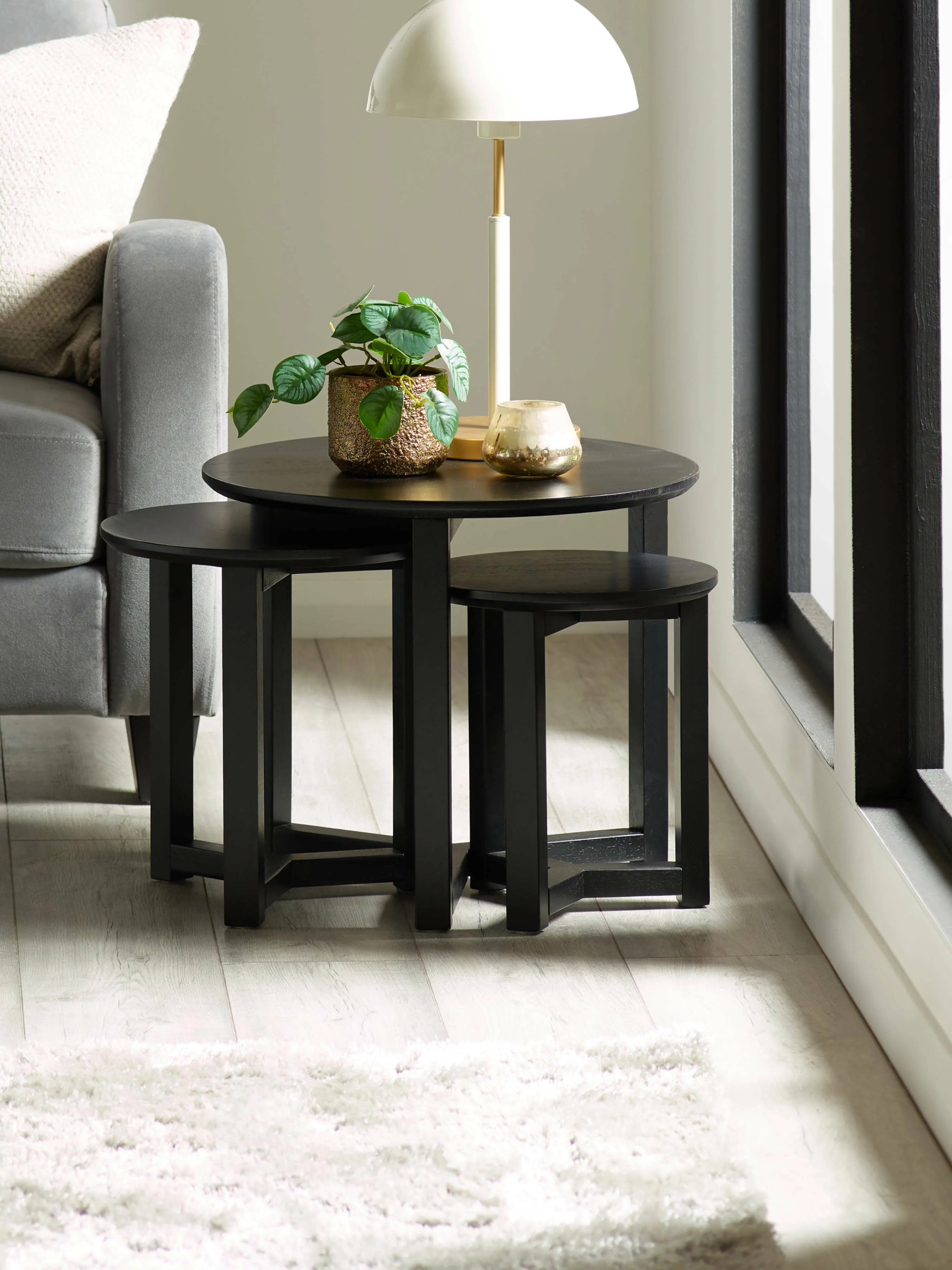 Nidri Black Nest Of 3 Tables