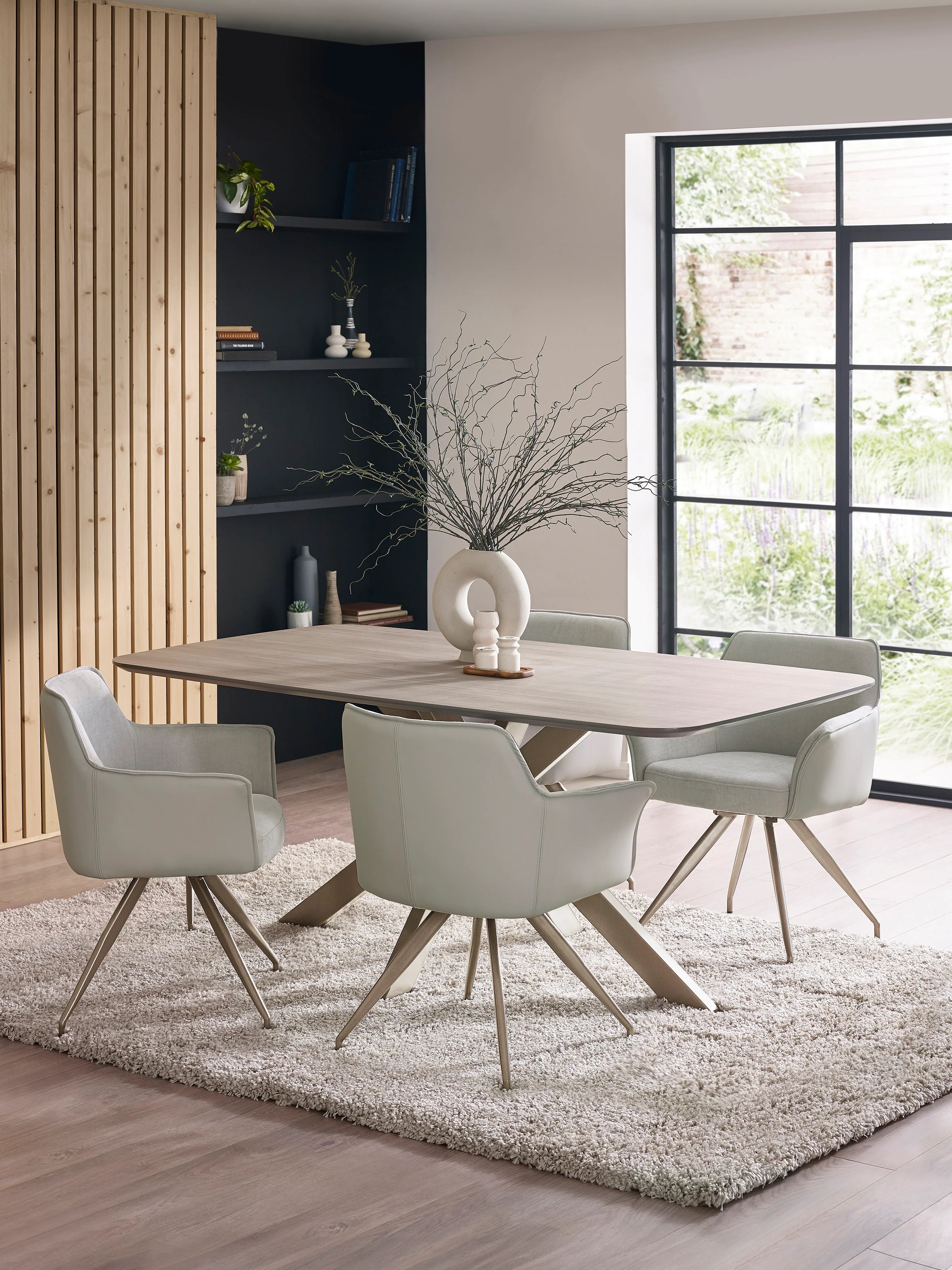 Noah Taupe Rectangular Dining Table - Image 2