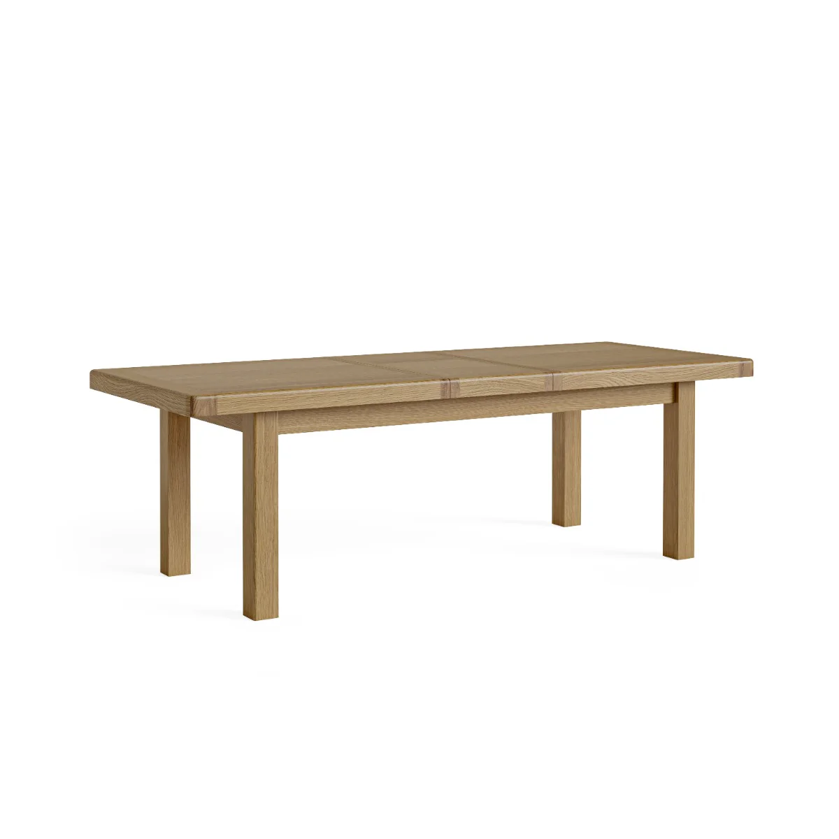 Normandy Large Ext Dining Table – Solid Oak with Polished Silver Handle