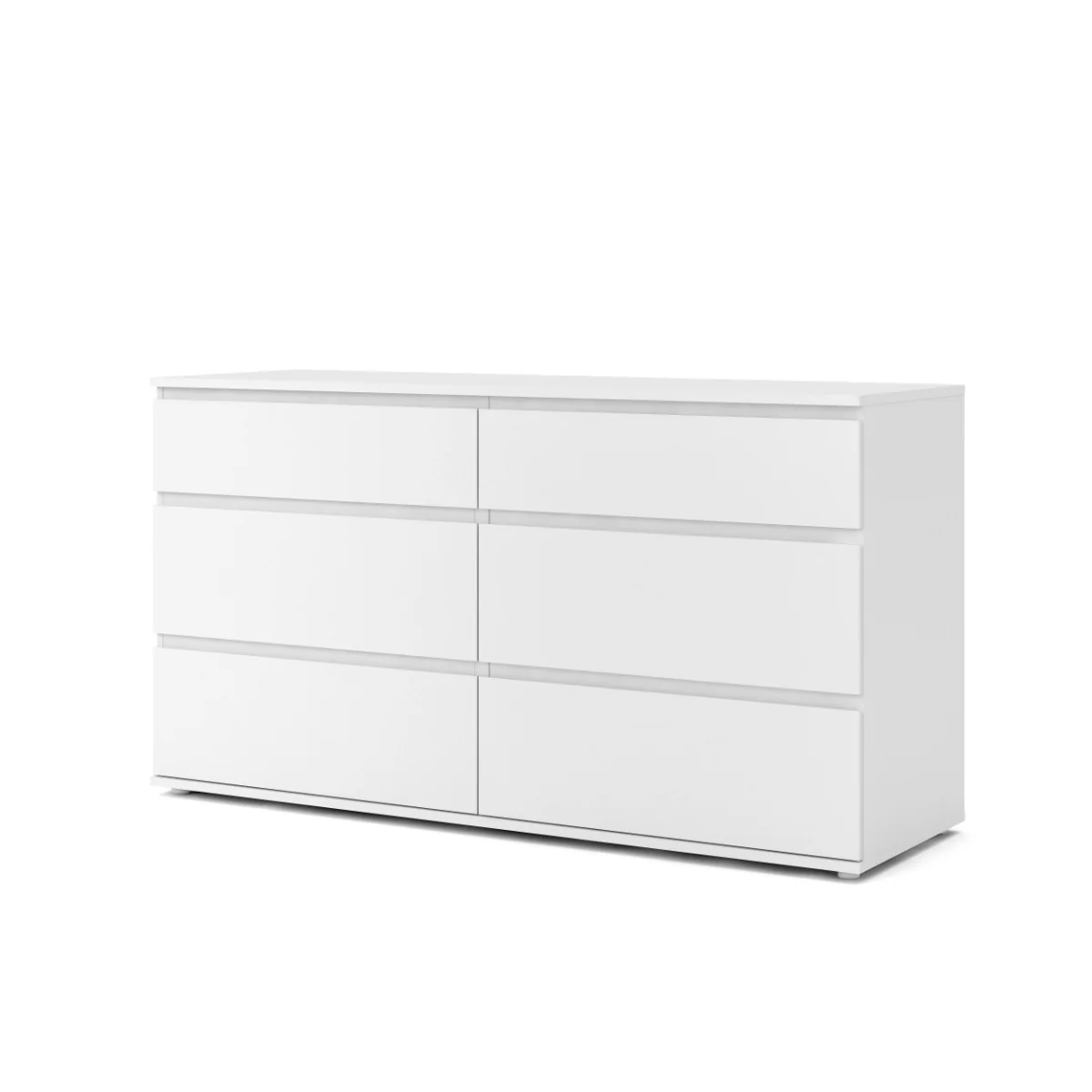 Nova 6 Drawer Chest – White Handle-less Design