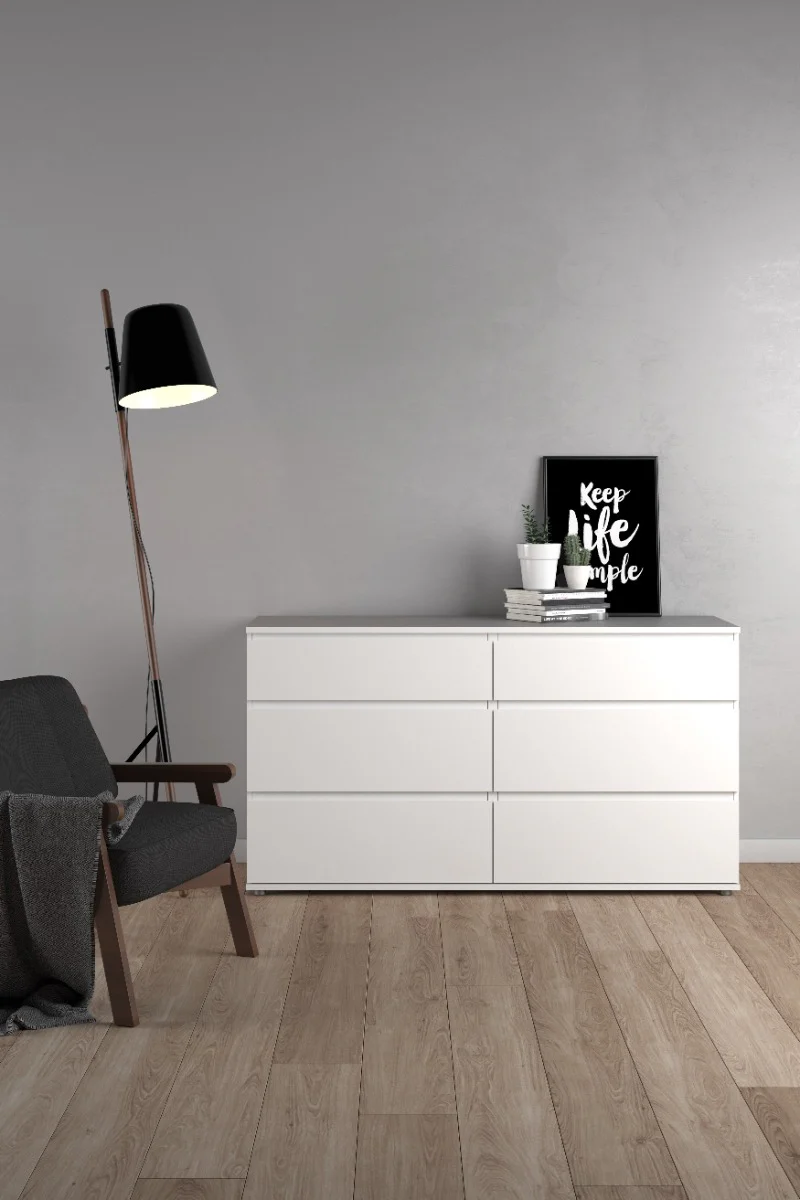 Nova 6 Drawer Chest – White Handle-less Design - Image 3