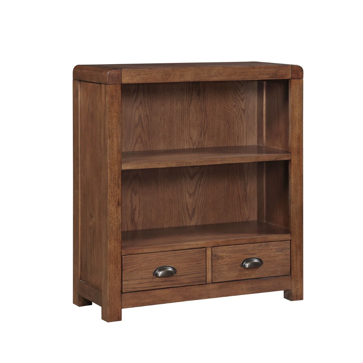Oakridge Dark Oak Low Bookcase With 2 Drawer