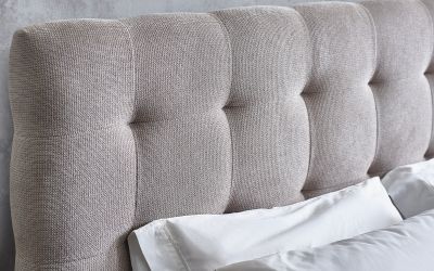 Odette Bed 150cm - Luxurious Light Taupe Upholstery - Image 2