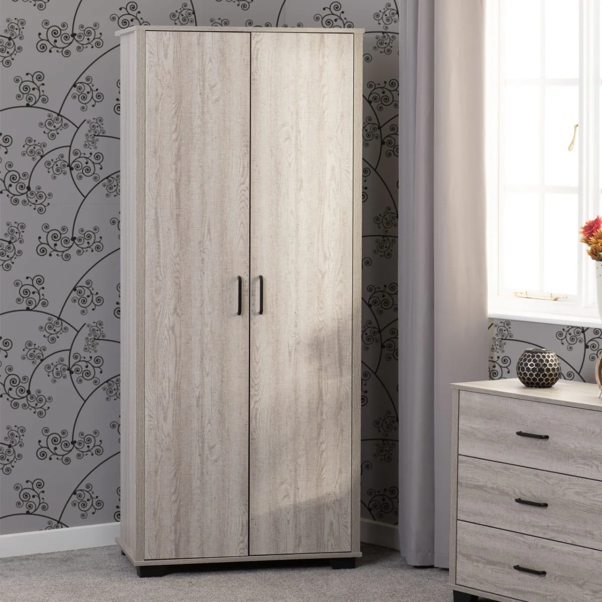 Oliver 2 Door Wardrobe Light Oak Effect **EXPRESS DELIVERY**
