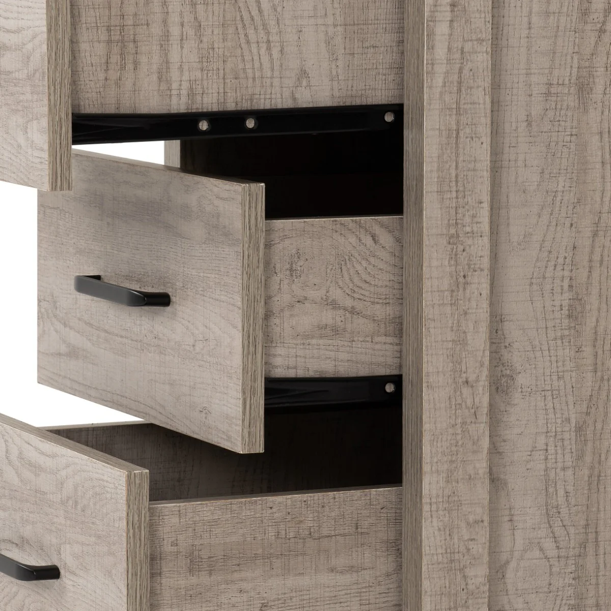 Oliver 3 Drawer Bedside Light Oak Effect - Image 5