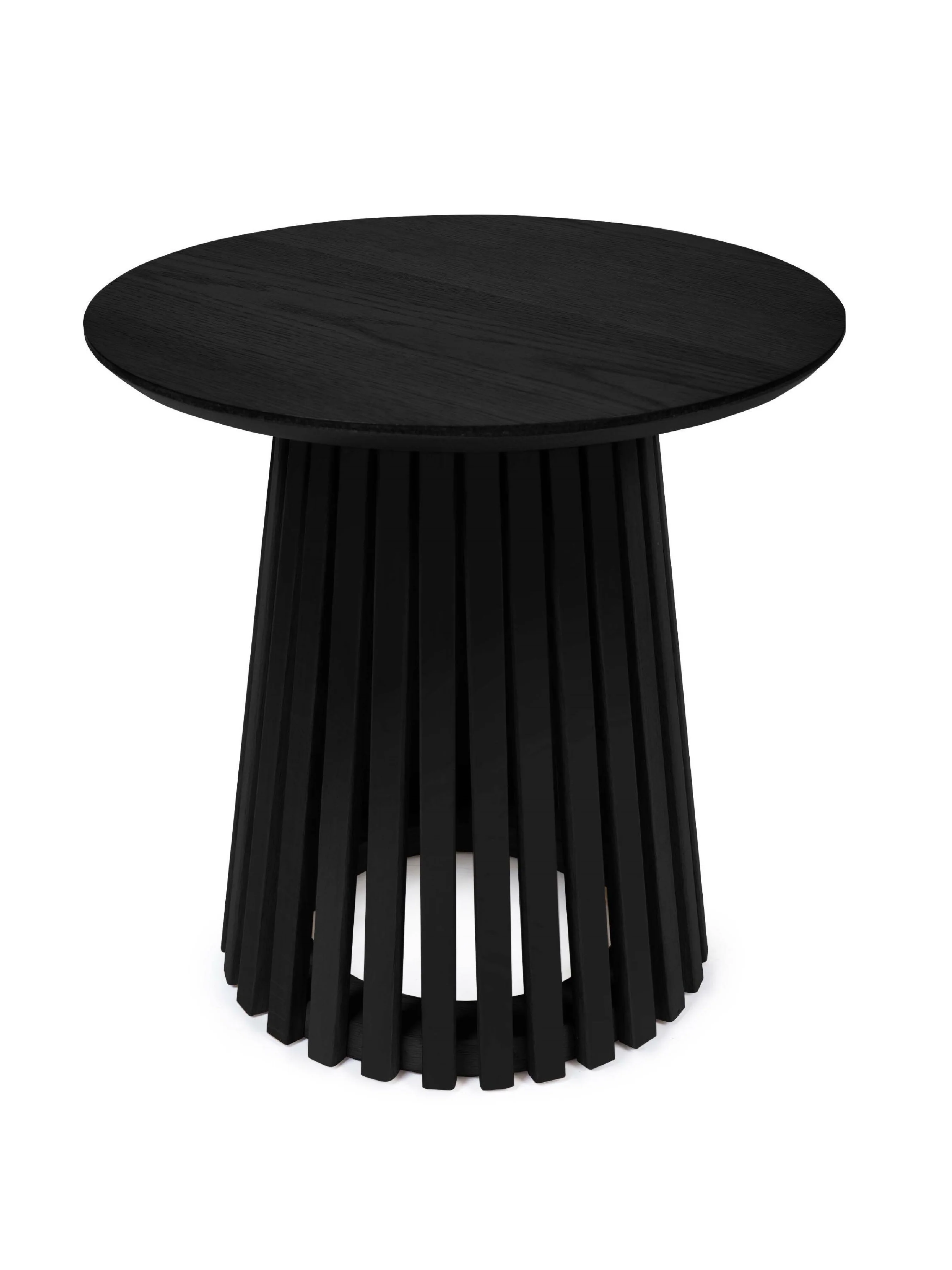 Ollie Black 45cm Round Lamp Table - Image 2