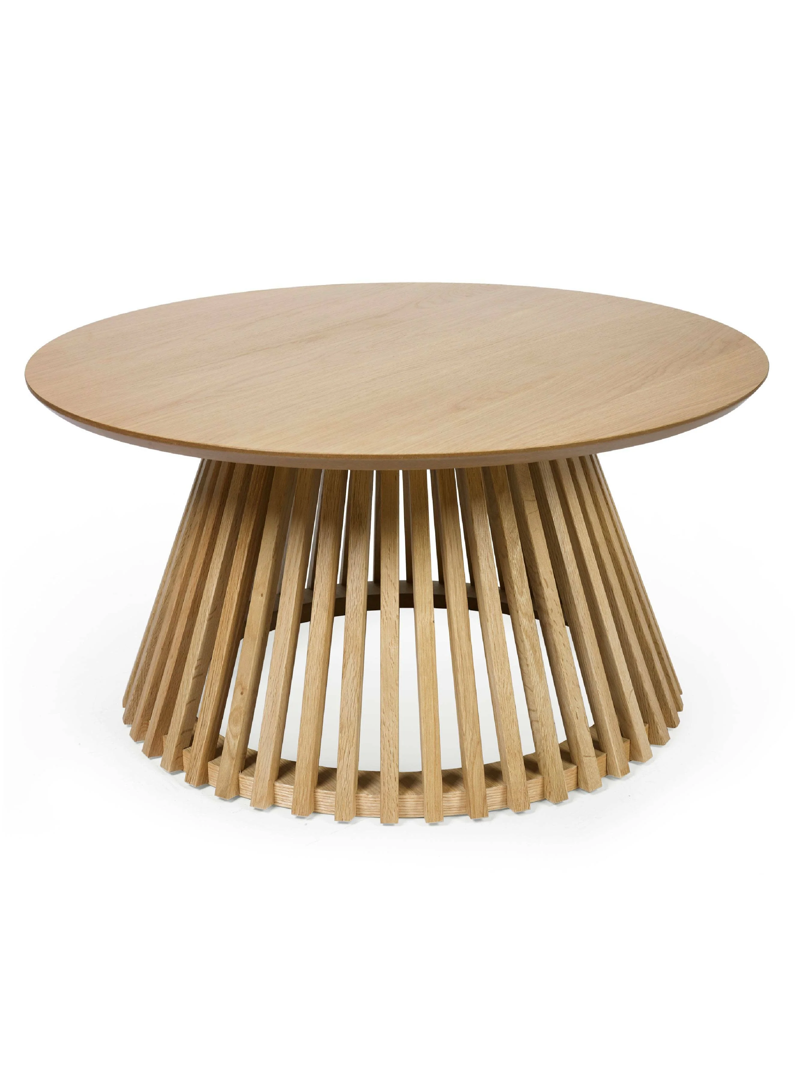 Ollie Natural Oak 80cm Round Coffee Table - Image 2