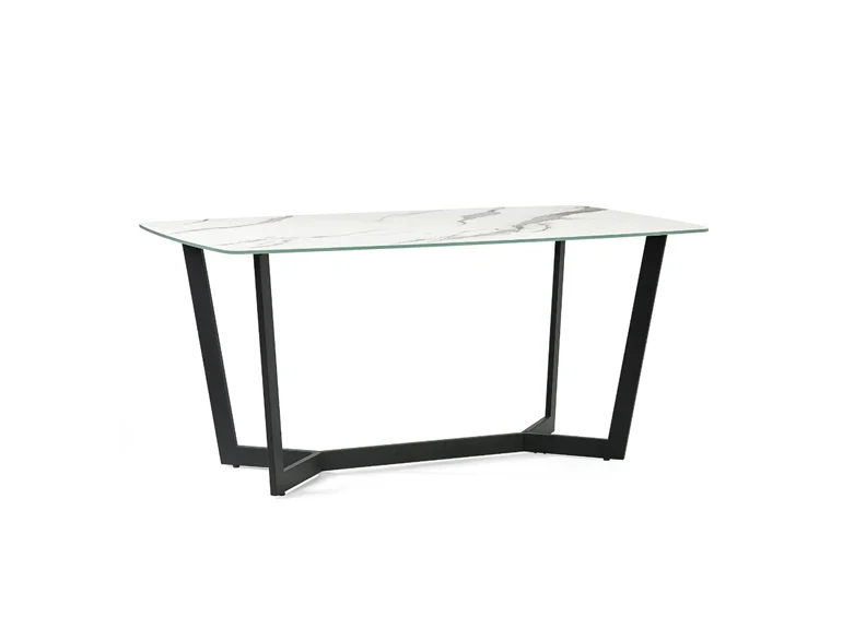 Olympus White Marble Effect Table W/Luxe Dining Chairs - Image 2