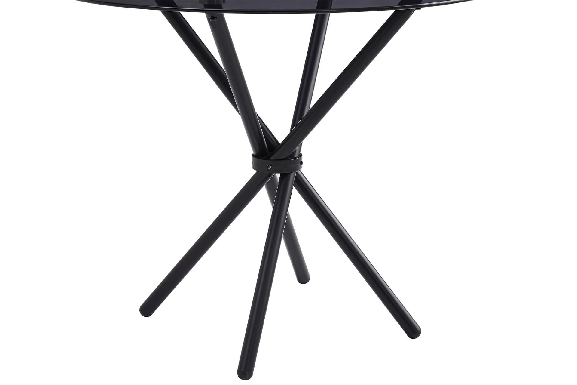 Orrin Dining Table 90cm – Black Tempered Glass Top - Image 5