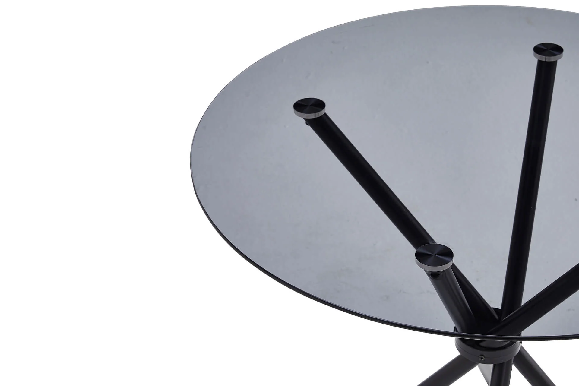 Orrin Dining Table 90cm – Black Tempered Glass Top - Image 6