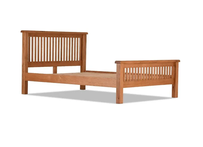 Oscar 5ft Slatted Bed Frame – Solid Oak with Semi-Gloss Finish