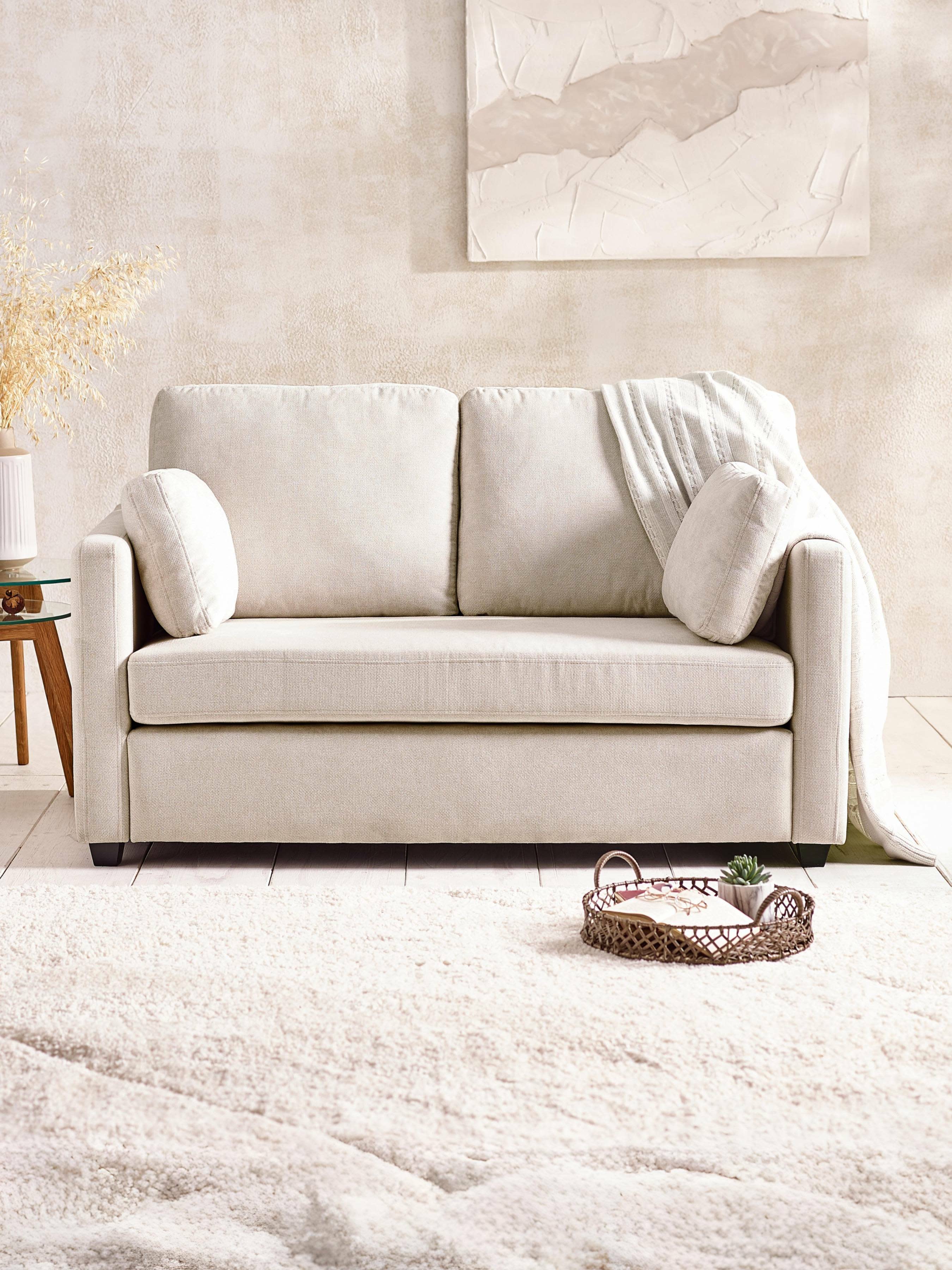 Ottilie Natural Chenille 2 Seater Sofa – Soft Fabric Upholstery - Image 2