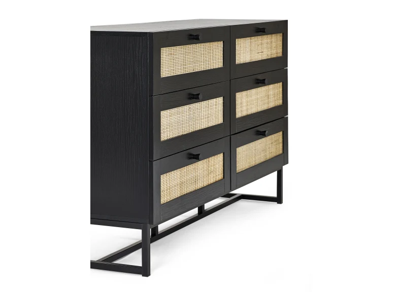 Padstow Black Six Drawer Chest - Image 6