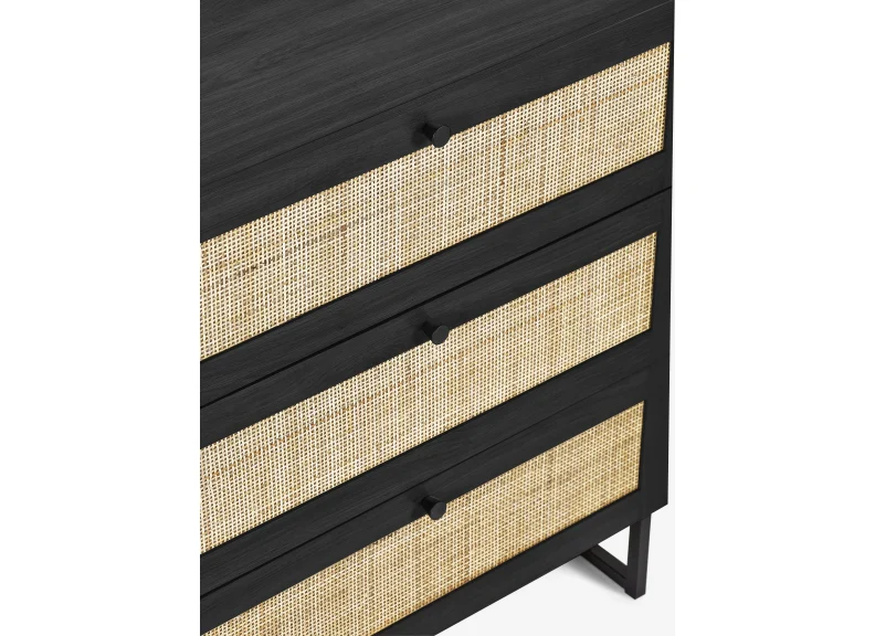 Padstow Black Three Drawer Chest - Image 3