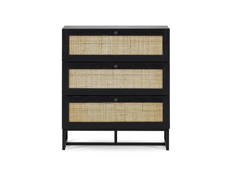 Padstow Black Three Drawer Chest - Image 5
