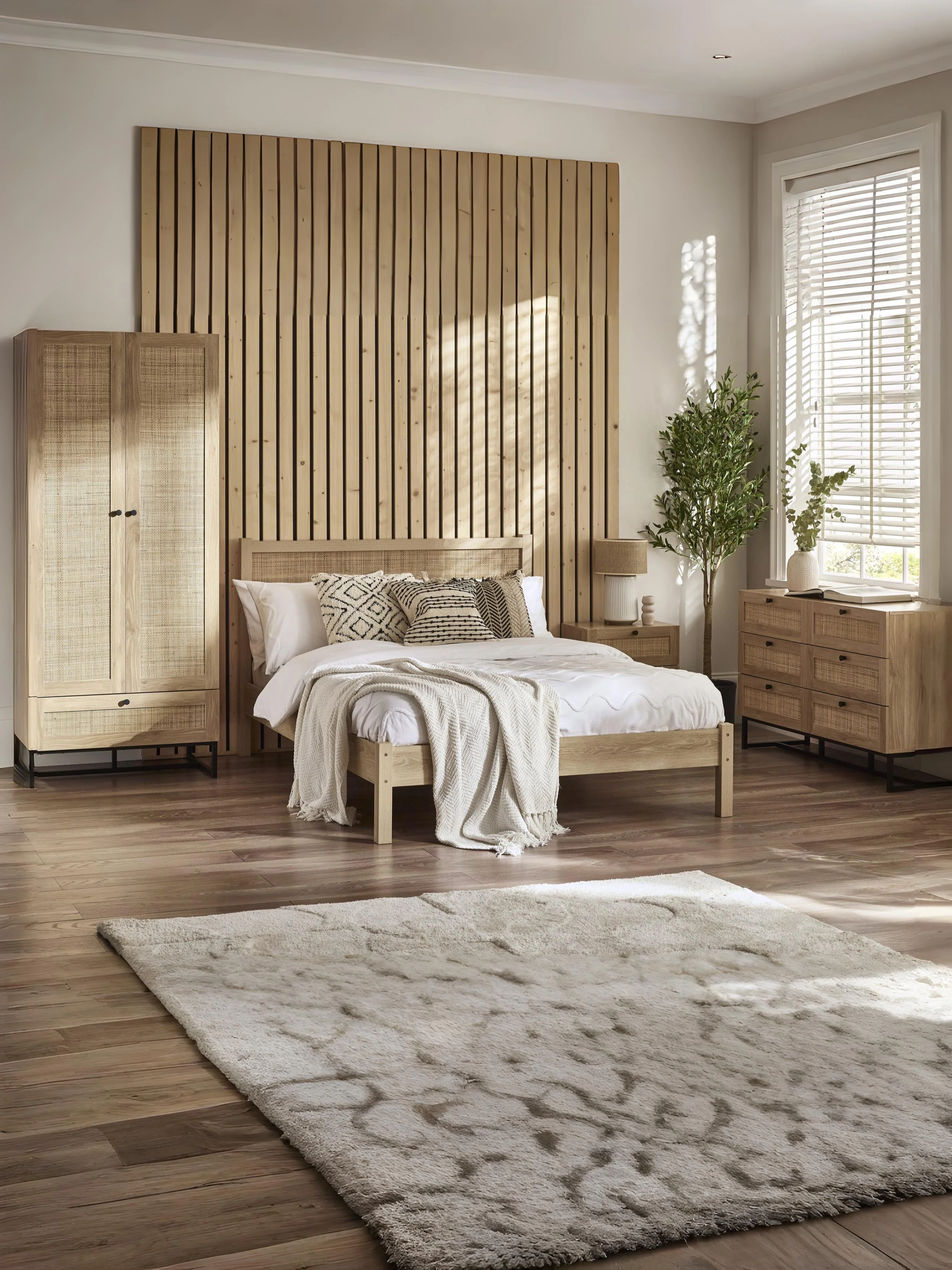 Padstow Rattan 150Cm King Bed - Oak - Image 2