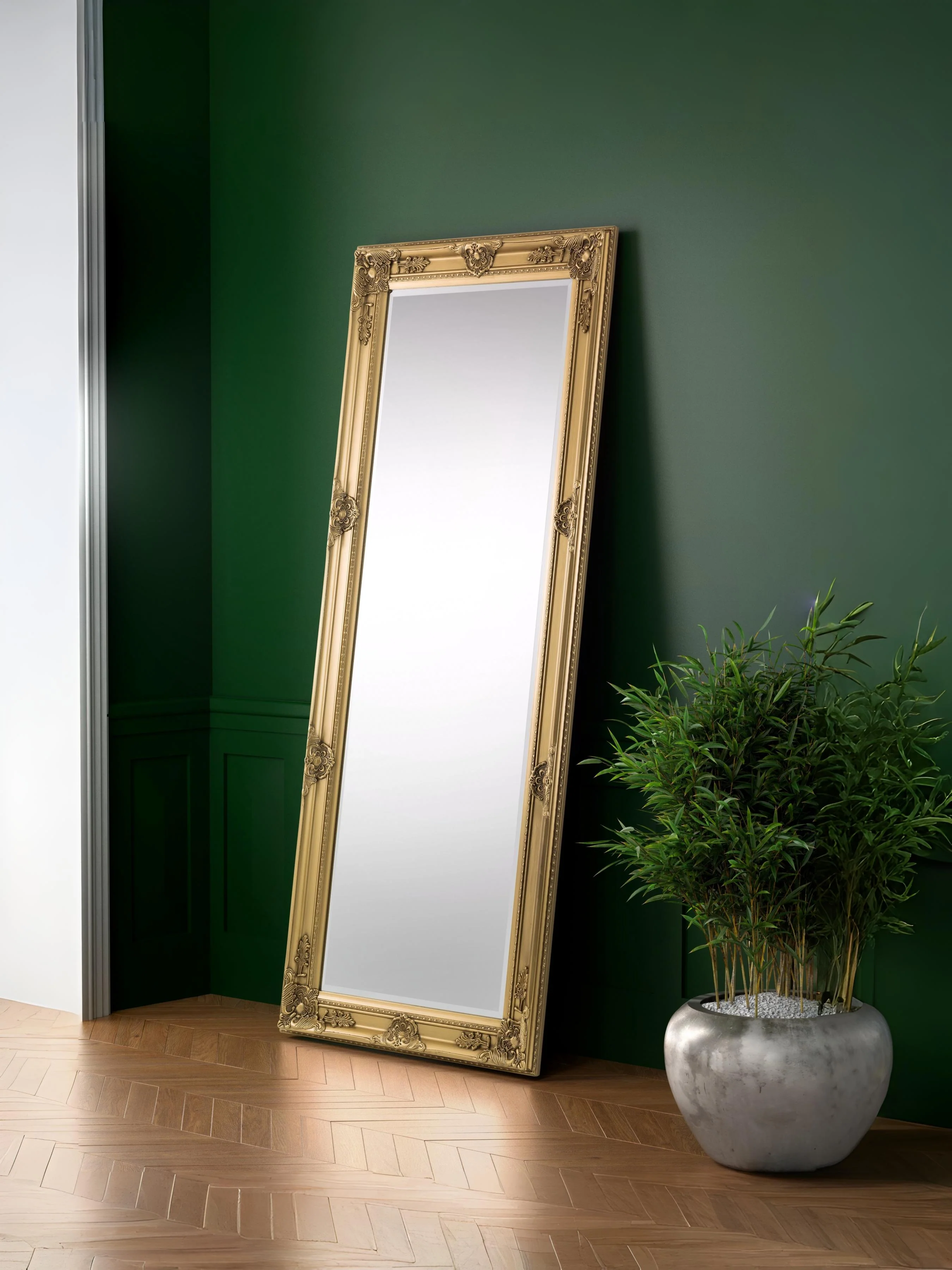 Palais Lean-To Dress Mirror – Gold Antique Finish - Image 2