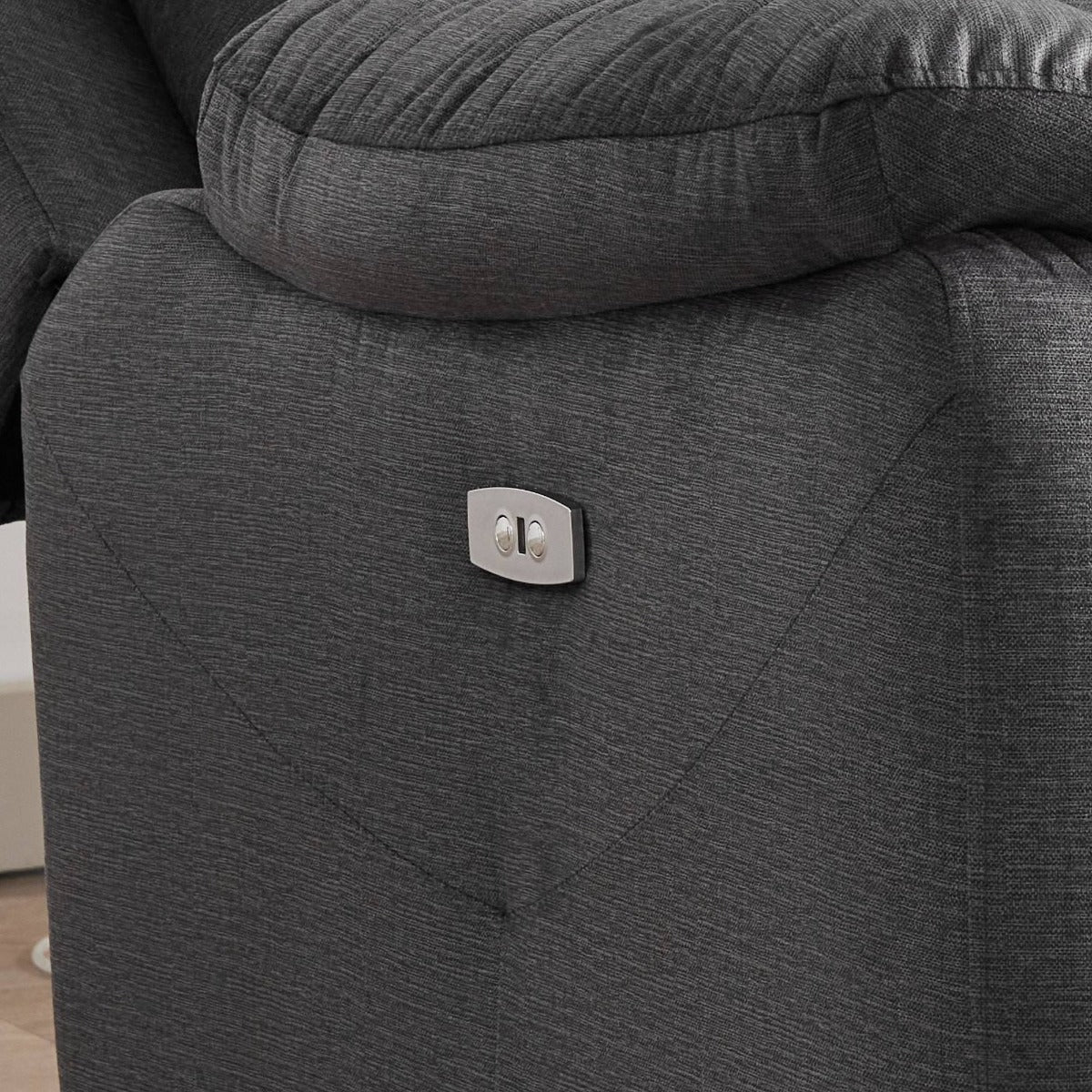 Palermo Chair Electric Recliner – Anthracite Fabric with USB Charging - Image 2