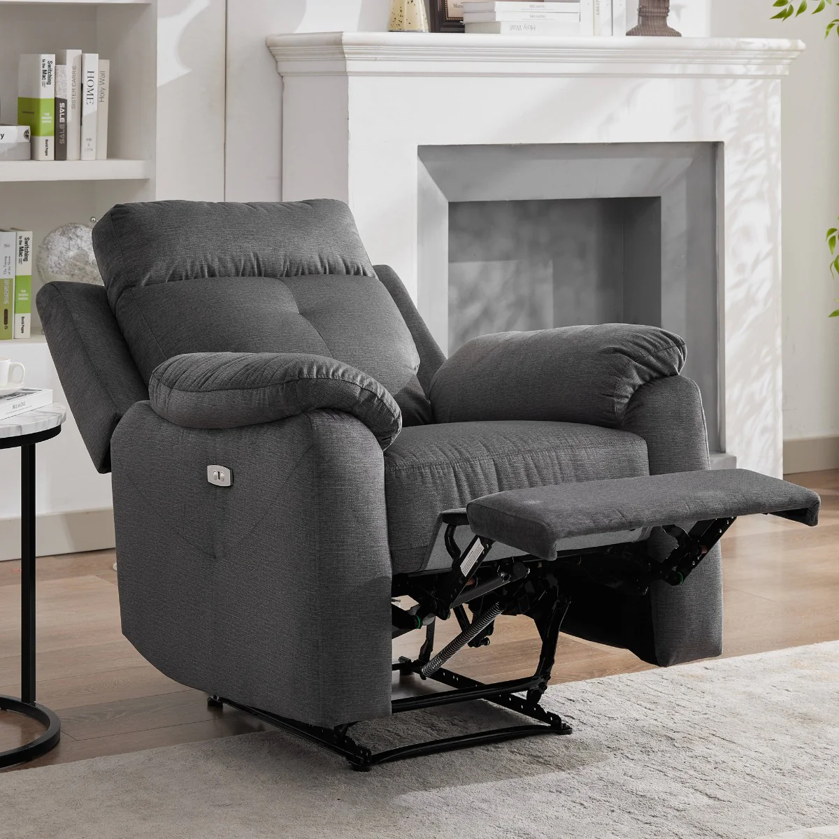 Palermo Chair Electric Recliner – Anthracite Fabric with USB Charging - Image 3