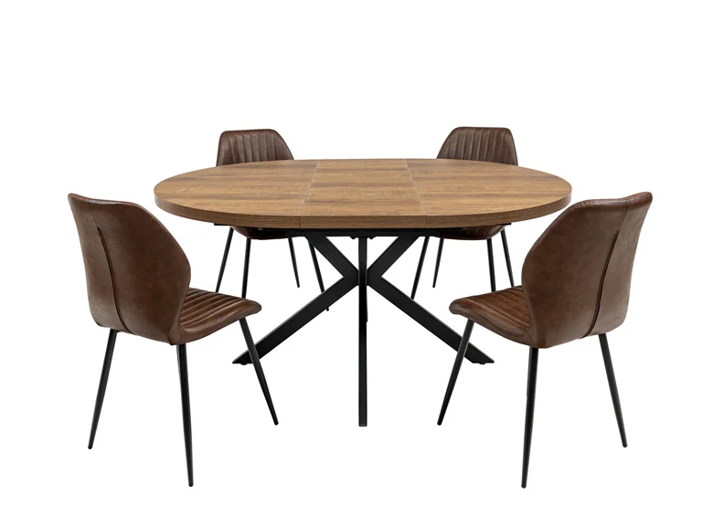 Panama Dark Oak 1.2-1.6 m Extending Round Dining Table - Image 2