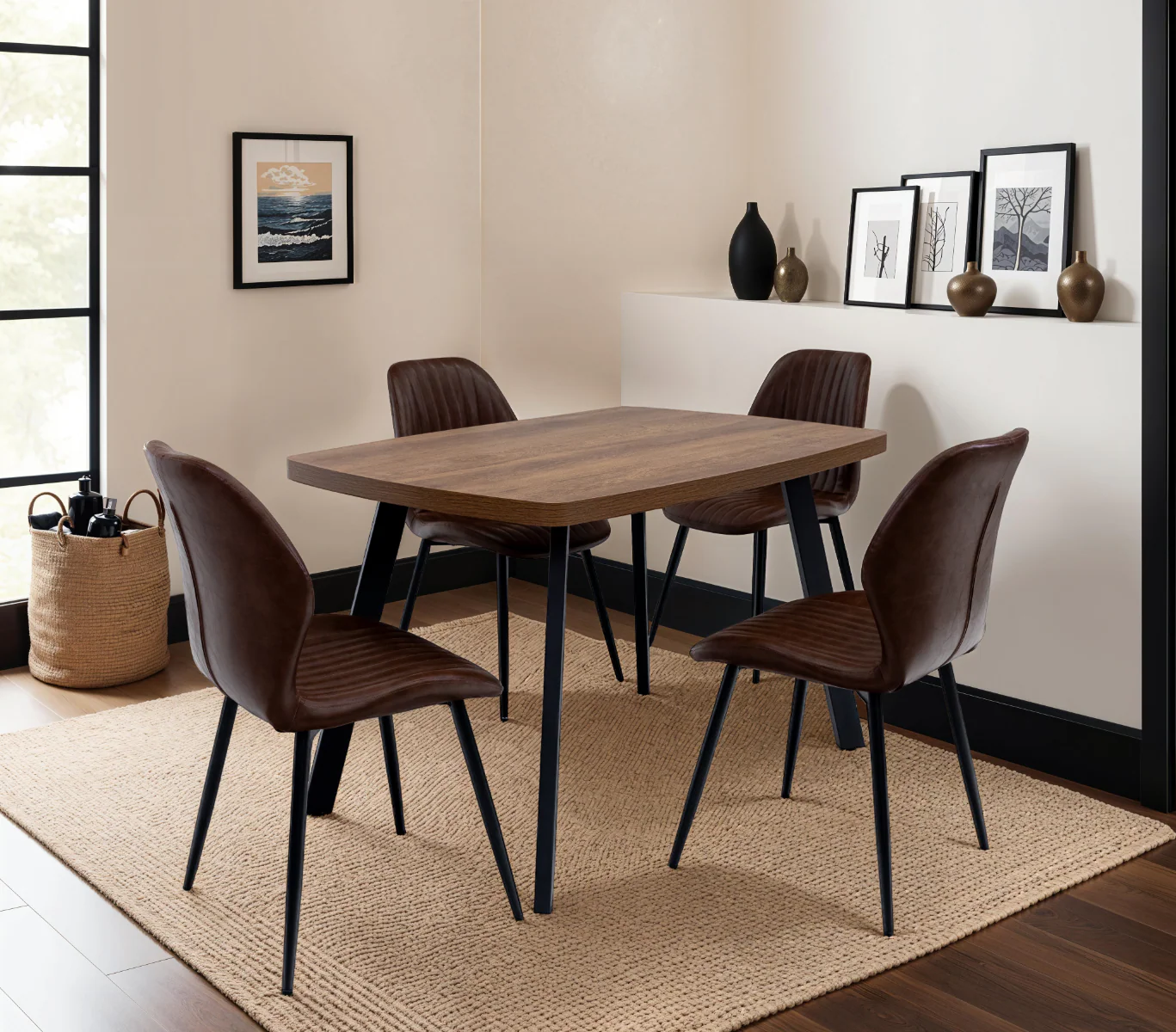 Panama Dark Oak Fixed Dining Tables