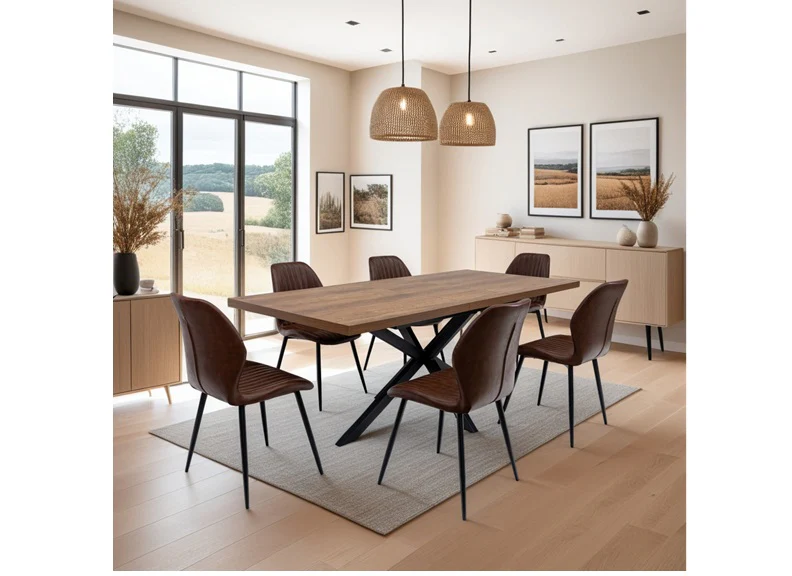 PANAMA Dark Oak Rectangular Extending Dining Tables & Fontana Chairs - Image 9