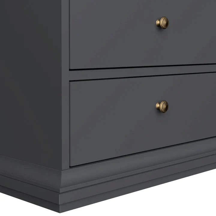 Paris 5 Drawer Chest - Grey - Image 4