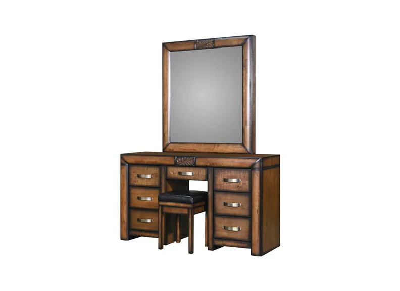 Paris Dark Wood Dressing Set – Solid Wood Bedroom Chest With Contemporary Finish - Image 2