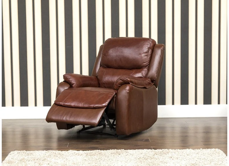 Parker Half Leather Reclining Armchair – 84L x 99D x 98H cm with Removable Back Cushion - Image 3