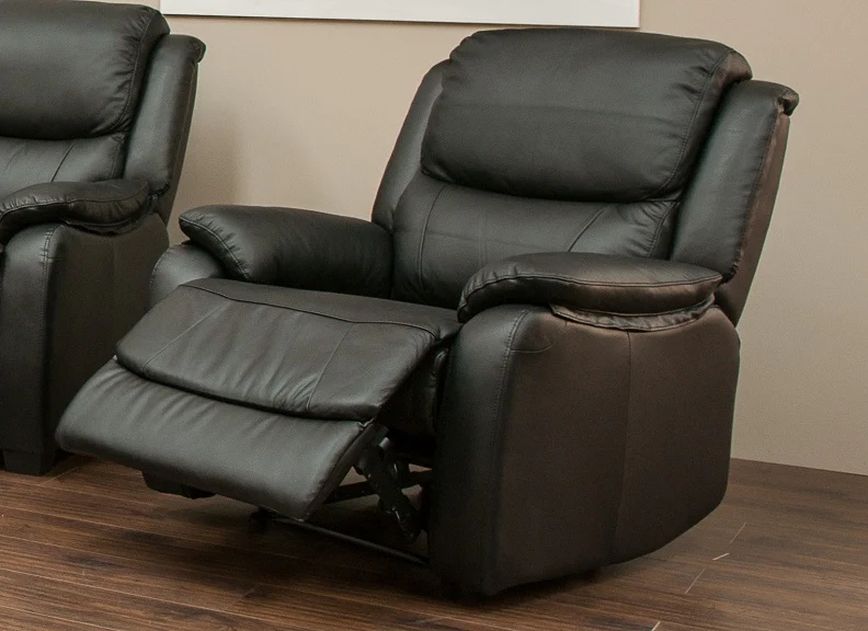 Parker Half Leather Reclining Armchair – 84L x 99D x 98H cm with Removable Back Cushion - Image 6