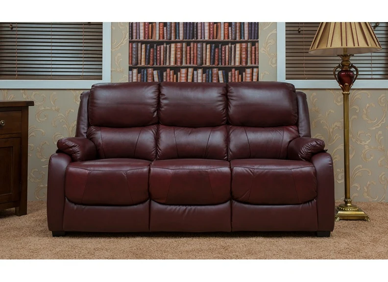 Parker Fixed Half-Leather Three Seat Sofas - Image 4