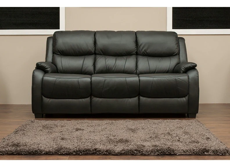 Parker Fixed Half-Leather Three Seat Sofas - Image 5