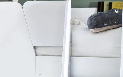 Parsec Bunk Bed – All White with Built-In Shelving and Glow-in-the-Dark Ladder - Image 7