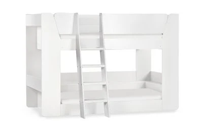 Parsec Bunk Bed – All White with Built-In Shelving and Glow-in-the-Dark Ladder - Image 8