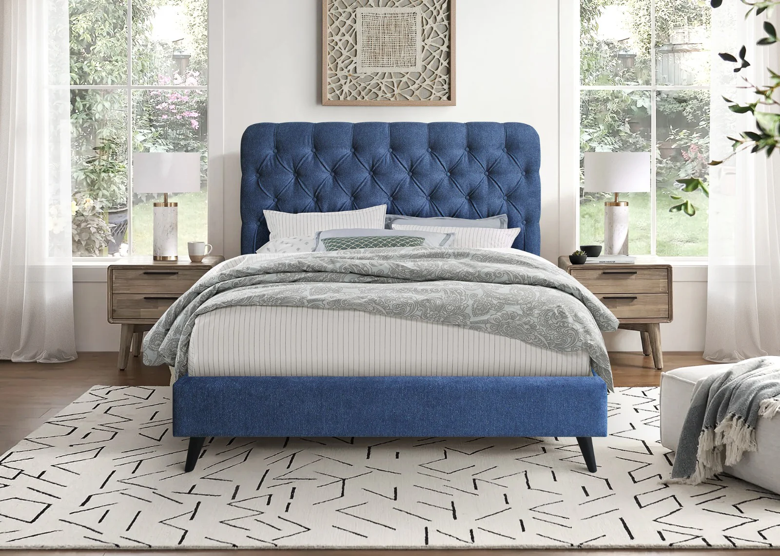 Pemberton Bedframe – Tufted Fabric Design