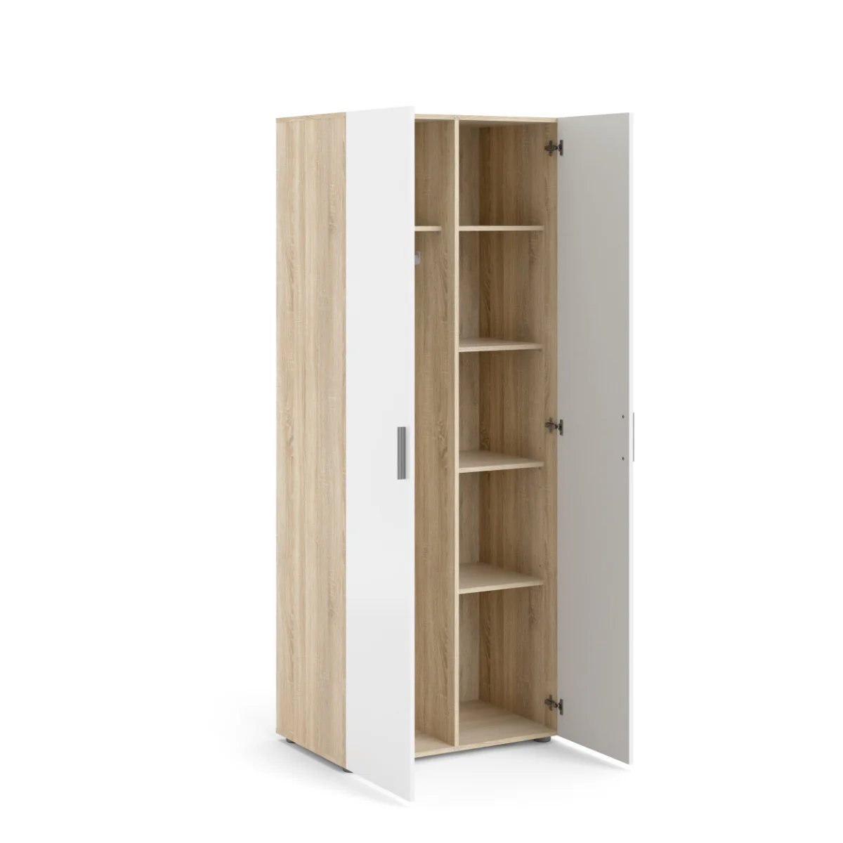 Pepe 2 Door Wardrobe – Oak with White High Gloss (Pre-order only) - Image 4