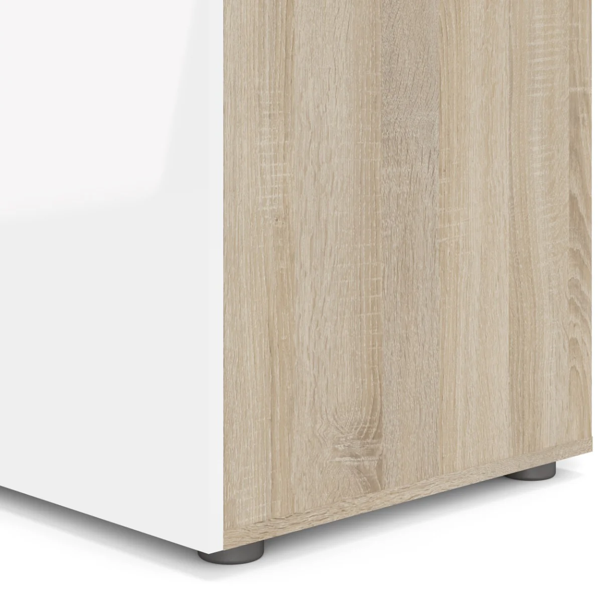 Pepe 3 Door Wardrobe - Oak with White High Gloss - Image 5