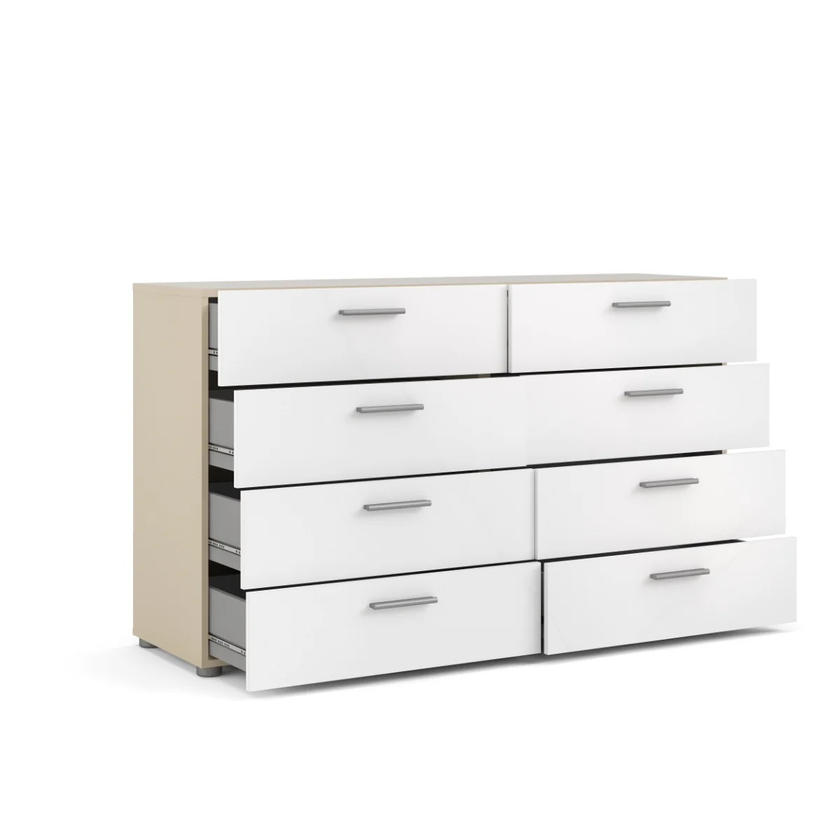 Pepe 8 Drawer Chest - Oak with White High Gloss - Image 2