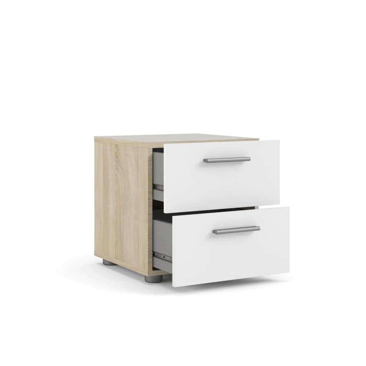 Pepe Nightstand - Oak with White High Gloss - Image 2