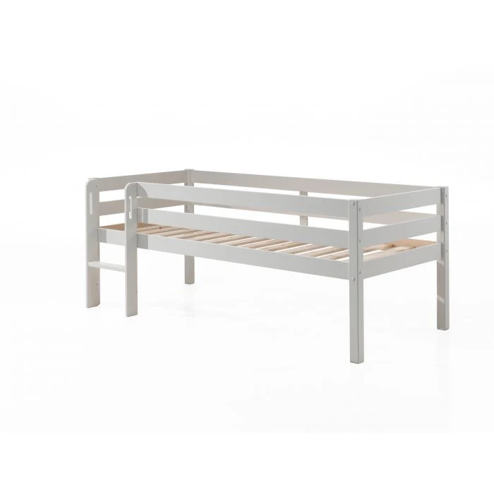PINO Mid Sleeper 90 x 200 cm – White Lacquer Finish with Storage Space - Image 3