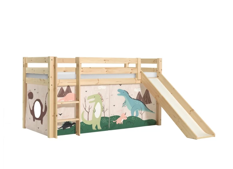 Pino Natural Wood Mid-Sleeper W/Optional Curtain & Slide - Image 32
