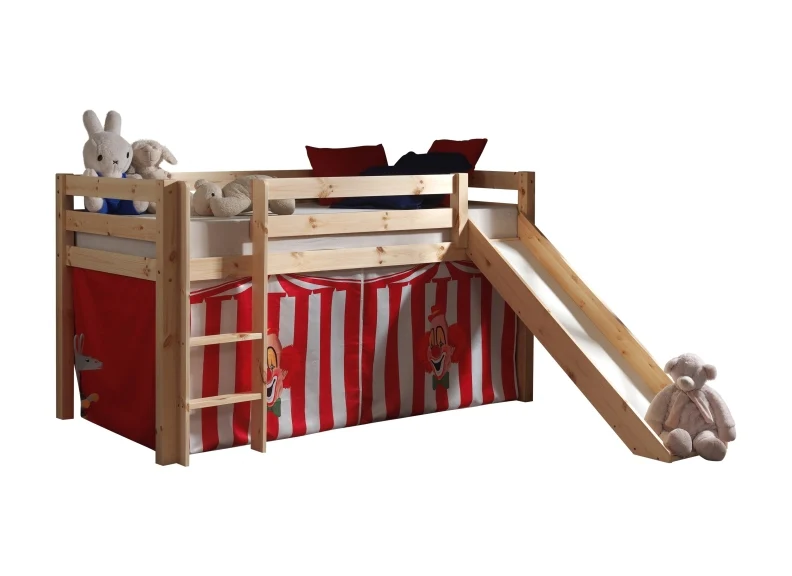 Pino Natural Wood Mid-Sleeper W/Optional Curtain & Slide - Image 40