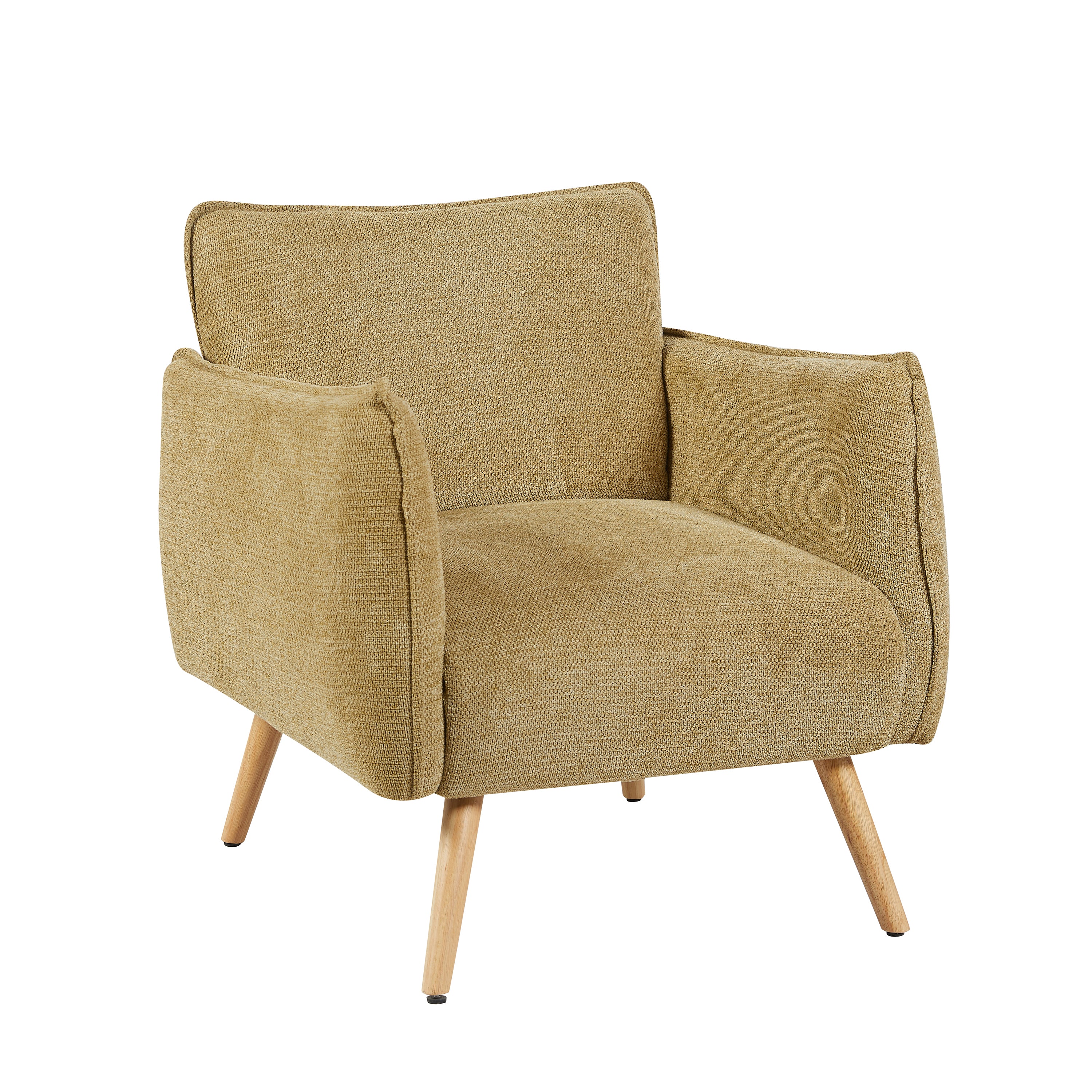 Piper 2+1+1 Sofa Set – Olive Green with Light-Wood Legs - Image 4