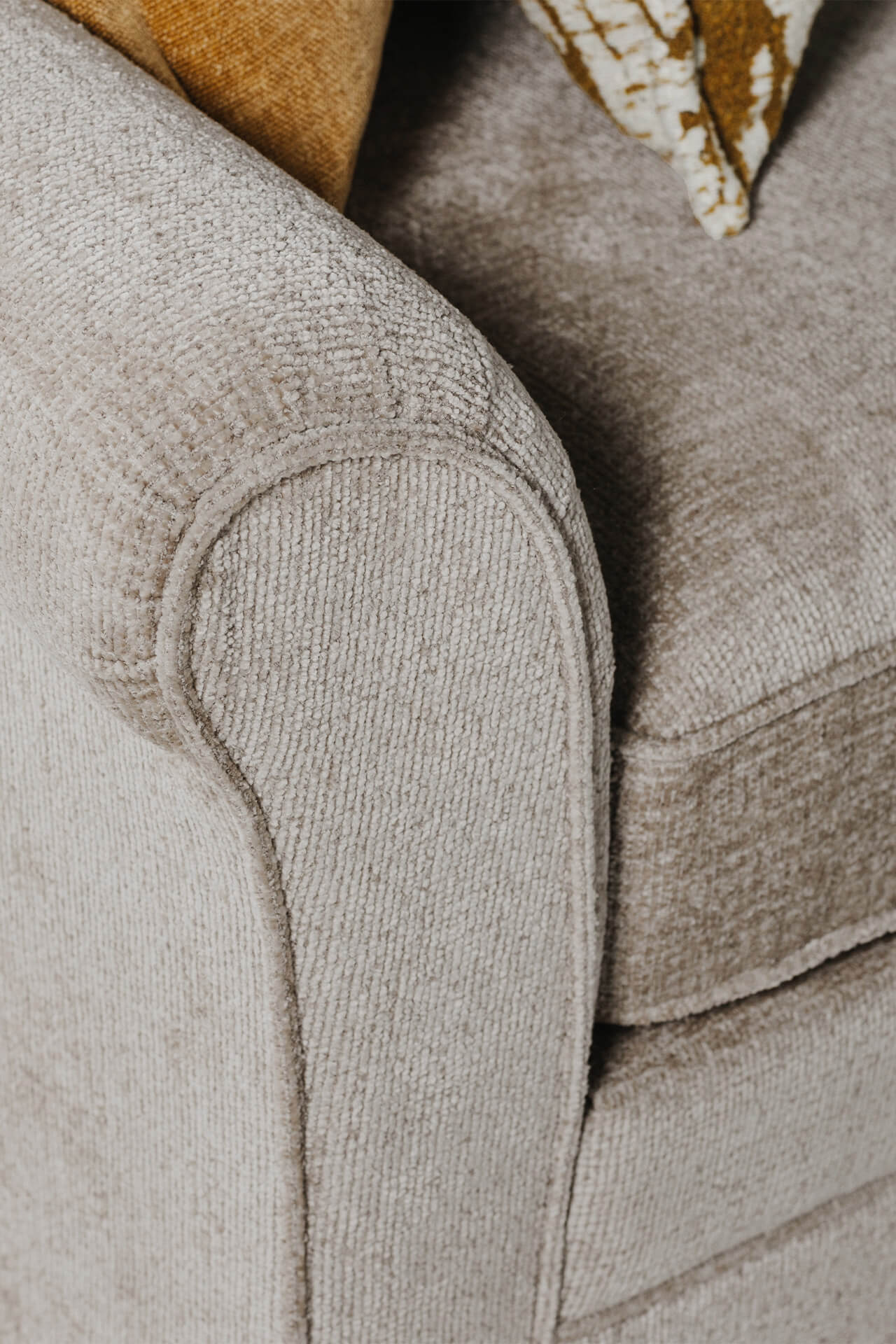 Pippa 2 Seater Sofa – Mink Upholstered with Scatter Cushions - Image 6