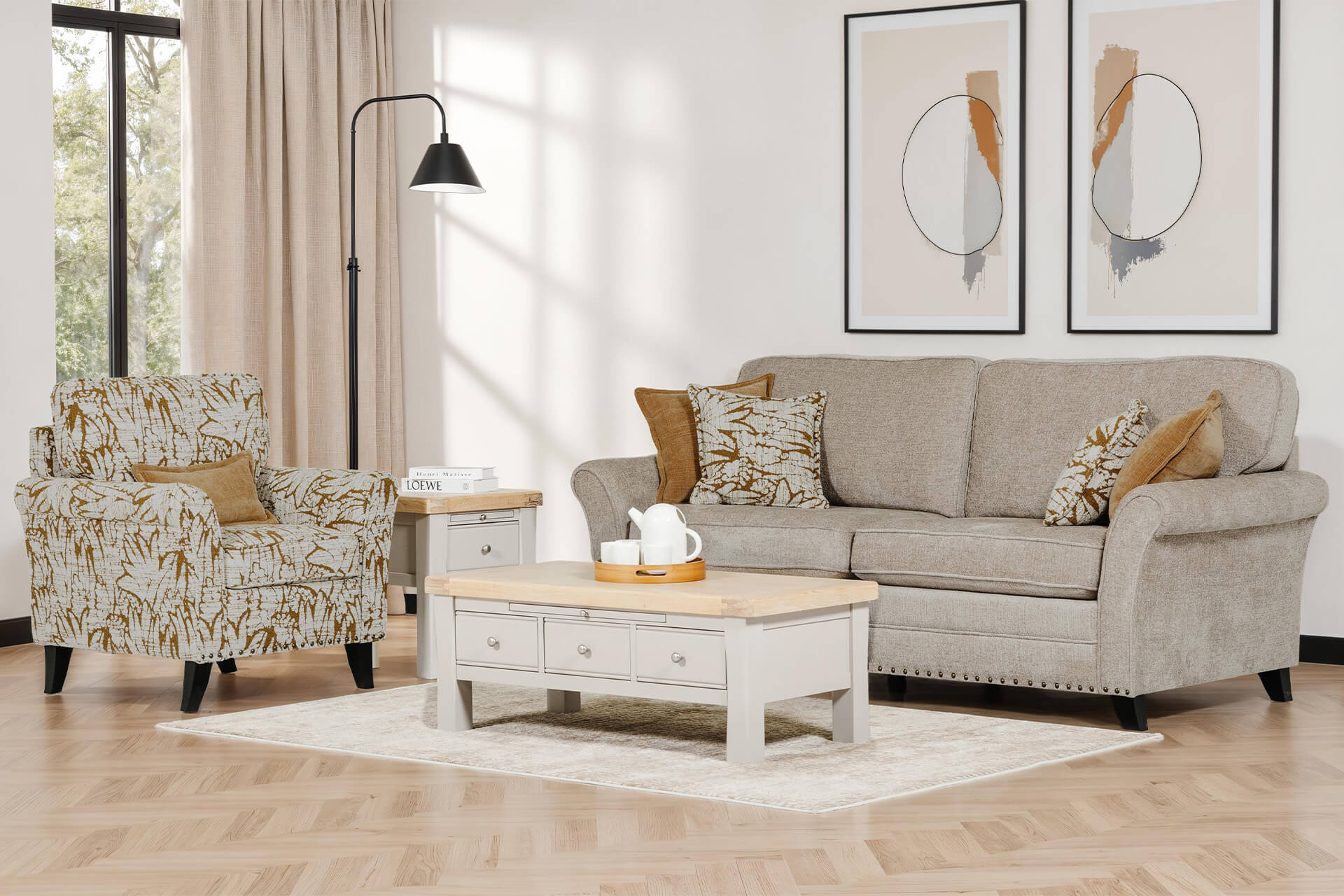 Pippa Accent Chair – Mustard Upholstered with Scatter Cushions - Image 4