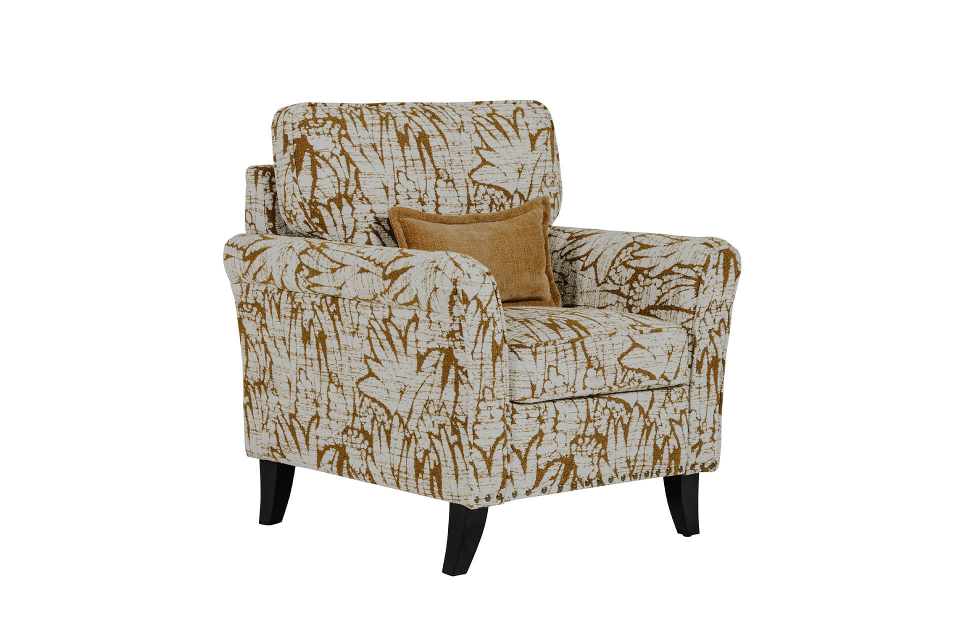 Pippa Accent Chair – Mustard Upholstered with Scatter Cushions - Image 8
