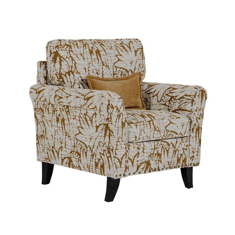 Pippa Accent Chair – Mustard Upholstered with Scatter Cushions - Image 9