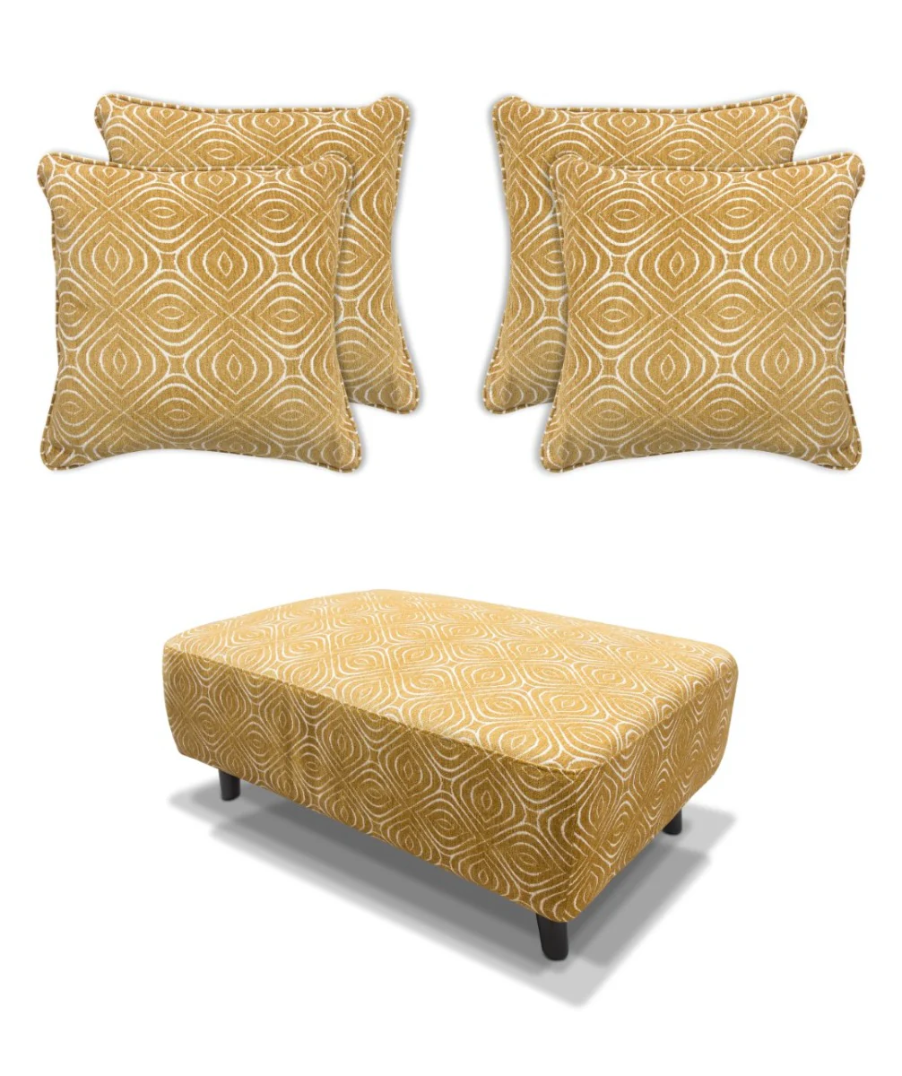 Poppy Footstool & Cushion Sets – Fabric Footstool with Four Cushions - Image 11