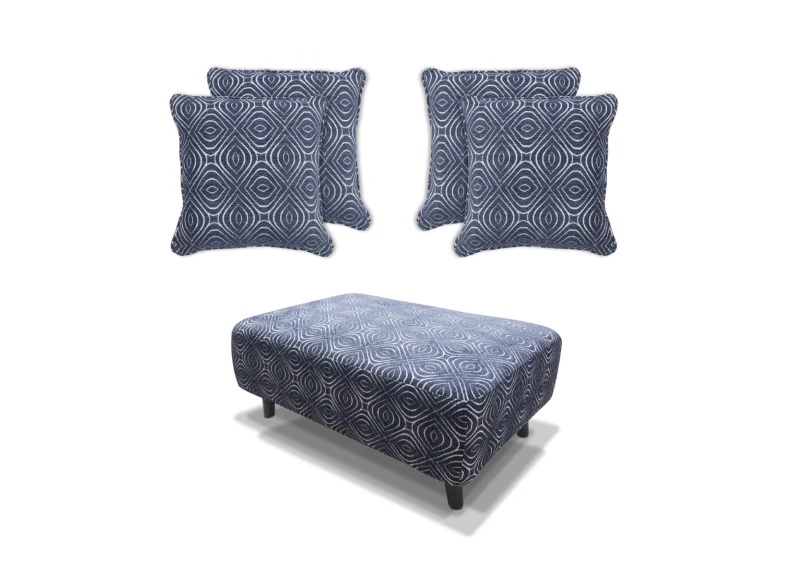 Poppy Footstool & Cushion Sets – Fabric Footstool with Four Cushions - Image 5