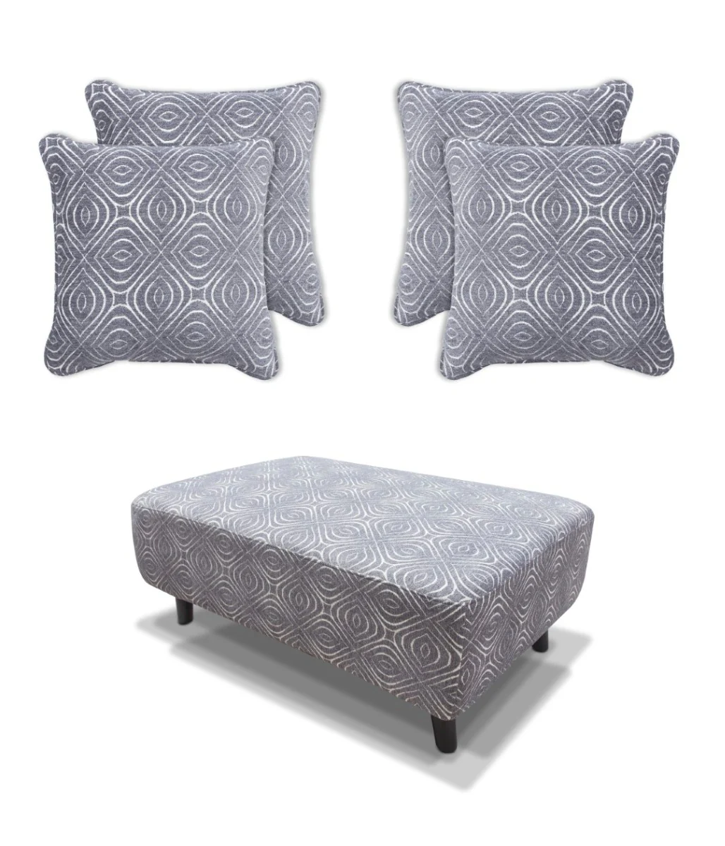 Poppy Footstool & Cushion Sets – Fabric Footstool with Four Cushions - Image 9